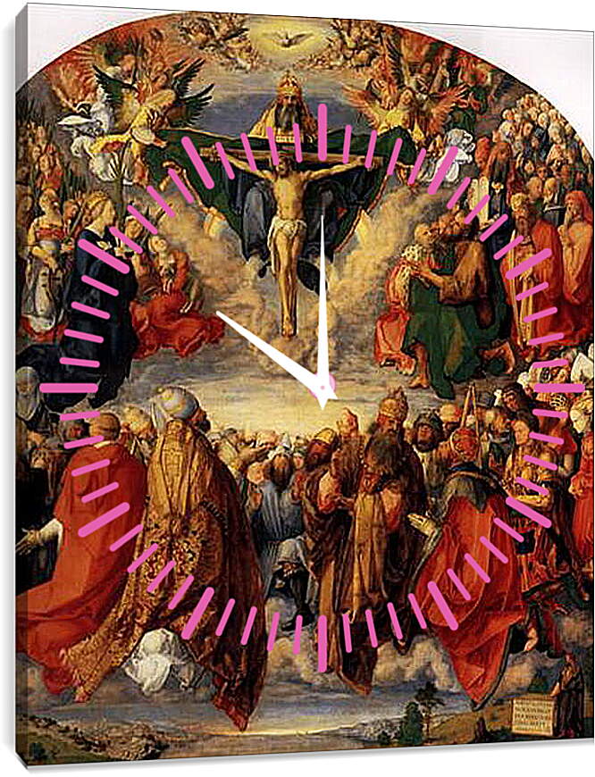 Часы картина - Adoration of the Trinity. Поклонение Святой Троице. Альбрехт Дюрер