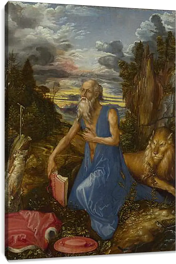 Постер и плакат - Saint Jerome. Святой Иероним в пустыне. Альбрехт Дюрер