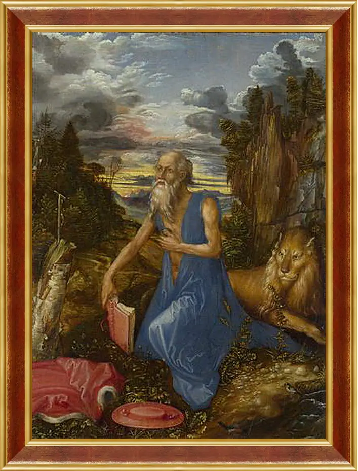 Картина в раме - Saint Jerome. Святой Иероним в пустыне. Альбрехт Дюрер