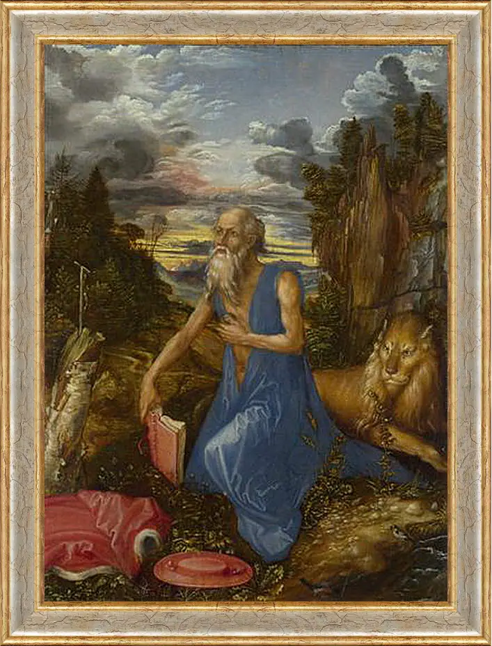 Картина в раме - Saint Jerome. Святой Иероним в пустыне. Альбрехт Дюрер