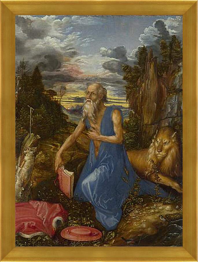 Картина в раме - Saint Jerome. Святой Иероним в пустыне. Альбрехт Дюрер