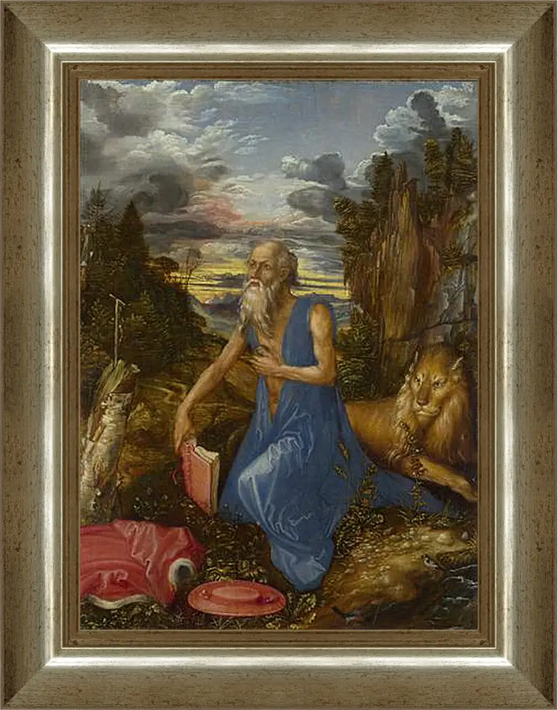 Картина в раме - Saint Jerome. Святой Иероним в пустыне. Альбрехт Дюрер