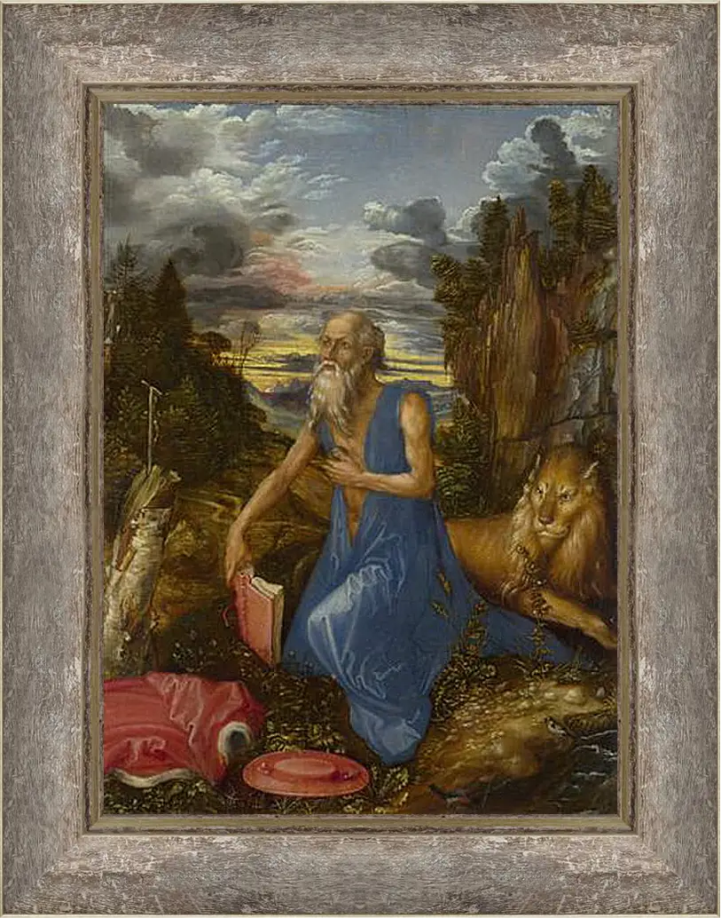 Картина в раме - Saint Jerome. Святой Иероним в пустыне. Альбрехт Дюрер