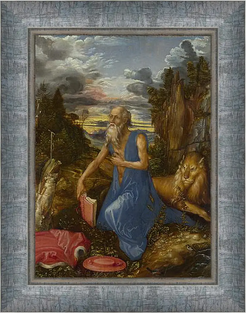 Картина в раме - Saint Jerome. Святой Иероним в пустыне. Альбрехт Дюрер