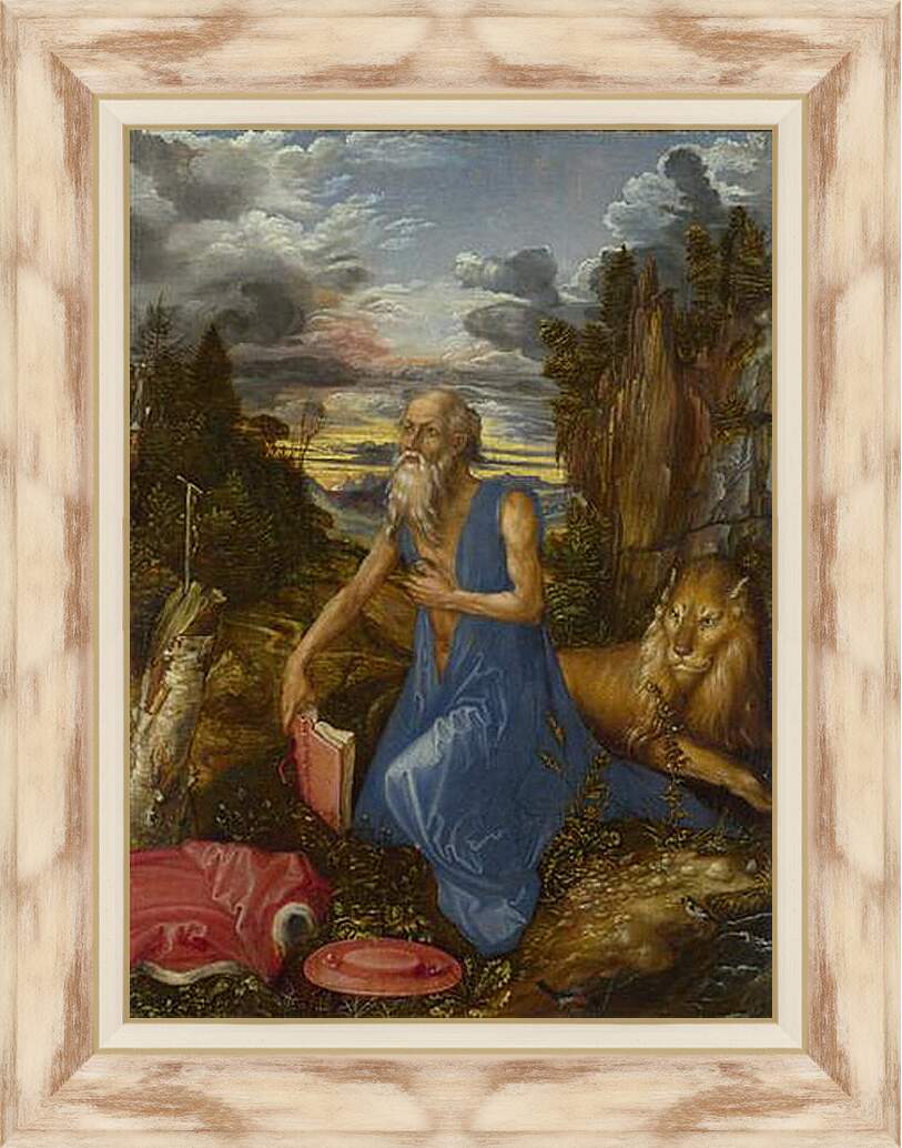 Картина в раме - Saint Jerome. Святой Иероним в пустыне. Альбрехт Дюрер