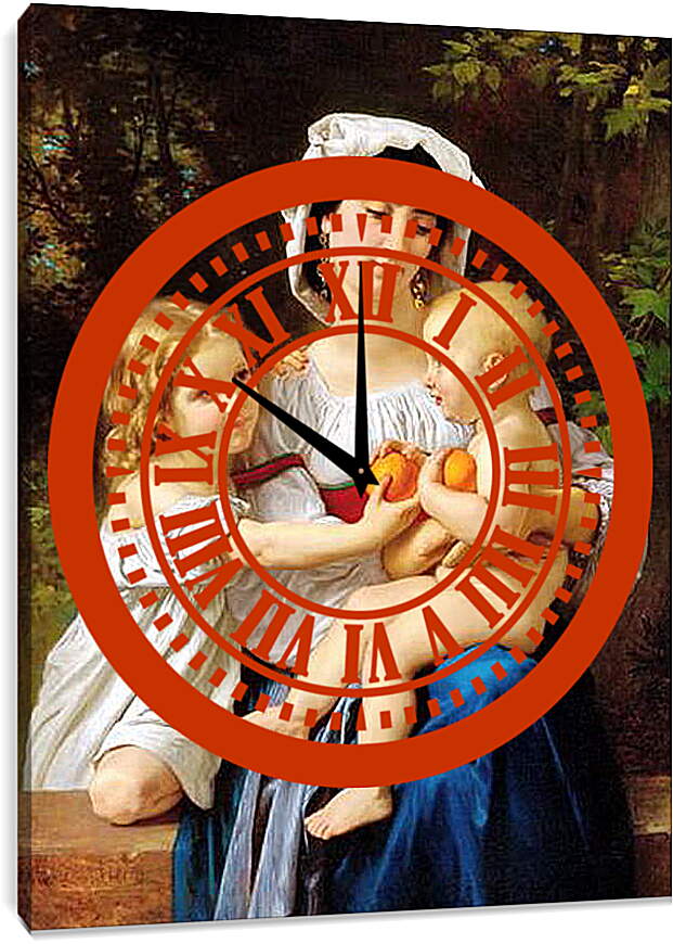 Часы картина - Оranges - Апельсины. Адольф Вильям Бугро