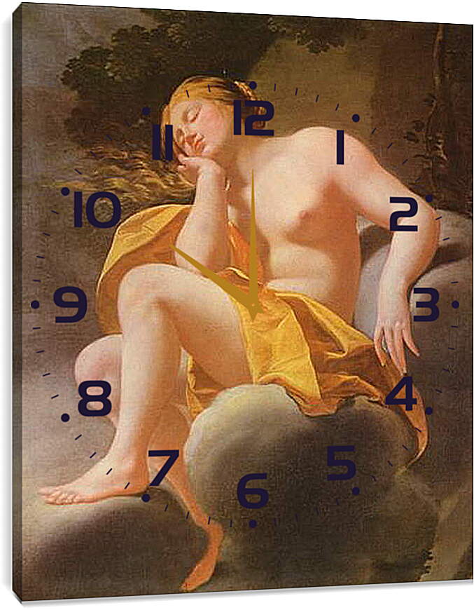 Часы картина - Венера, спящая на облаках. Адольф Вильям Бугро
