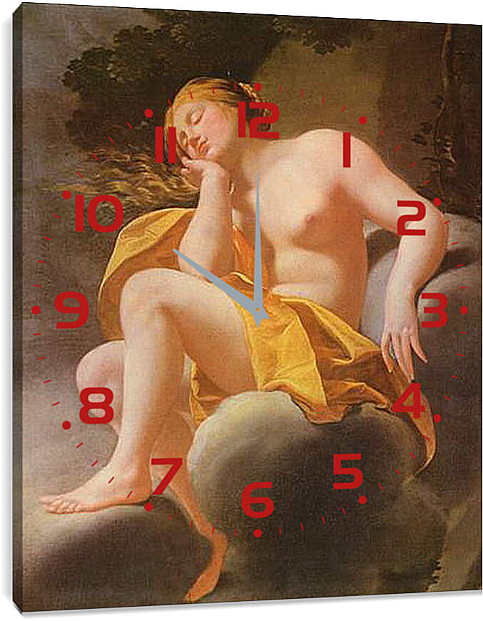 Часы картина - Венера, спящая на облаках. Адольф Вильям Бугро