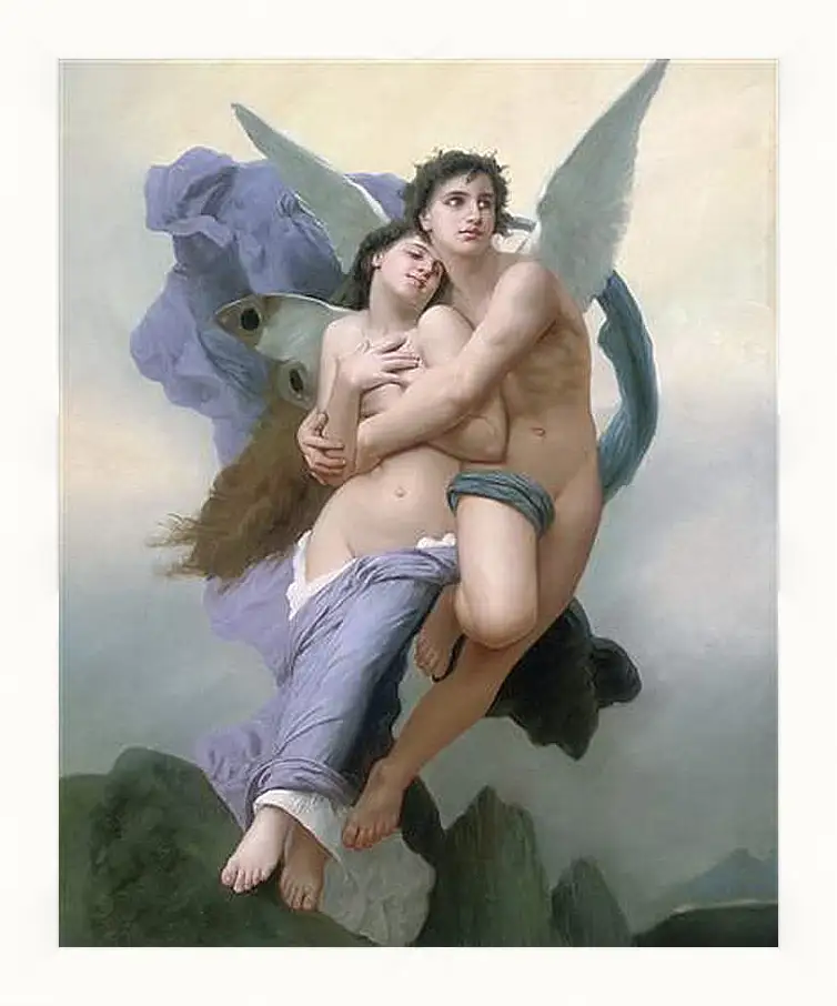 Картина в раме - The Abduction of Psyche - Похищение Психеи. Адольф Вильям Бугро