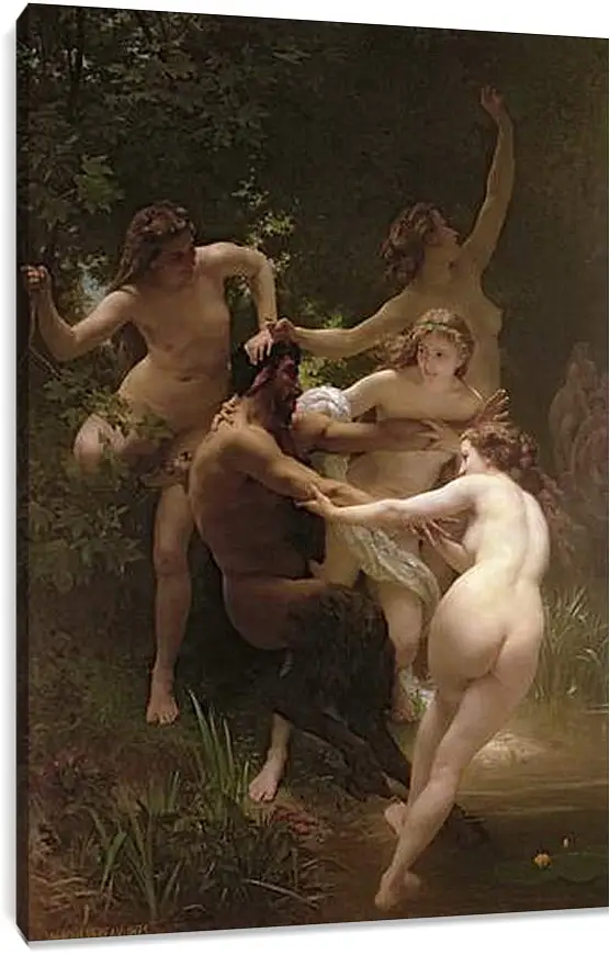 Постер и плакат - Nymphs and Satyr - Нимфы и Сатир. Адольф Вильям Бугро