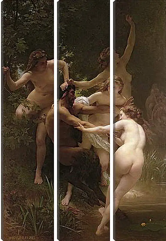 Модульная картина - Nymphs and Satyr - Нимфы и Сатир. Адольф Вильям Бугро