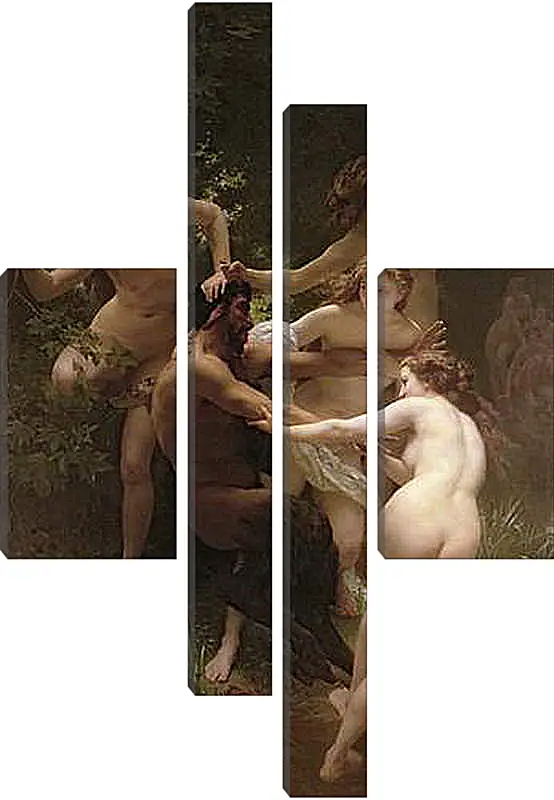 Модульная картина - Nymphs and Satyr - Нимфы и Сатир. Адольф Вильям Бугро