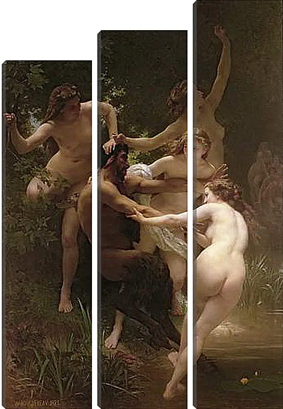 Модульная картина - Nymphs and Satyr - Нимфы и Сатир. Адольф Вильям Бугро