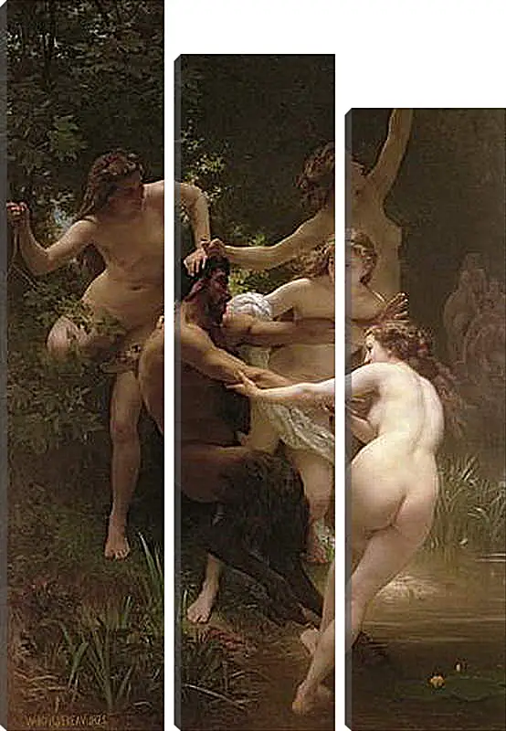 Модульная картина - Nymphs and Satyr - Нимфы и Сатир. Адольф Вильям Бугро