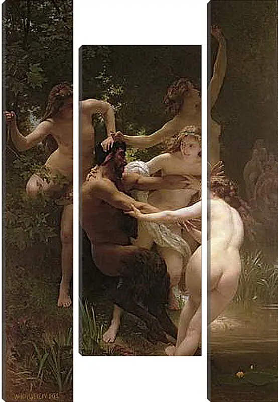 Модульная картина - Nymphs and Satyr - Нимфы и Сатир. Адольф Вильям Бугро