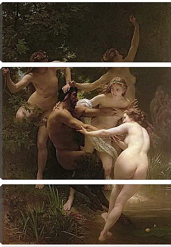 Модульная картина - Nymphs and Satyr - Нимфы и Сатир. Адольф Вильям Бугро