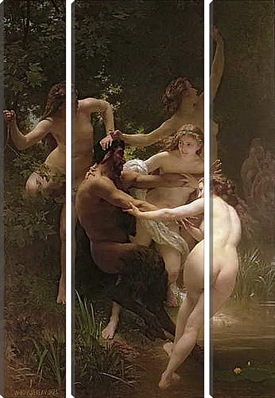 Модульная картина - Nymphs and Satyr - Нимфы и Сатир. Адольф Вильям Бугро