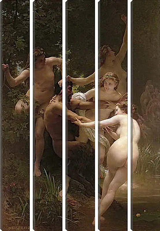 Модульная картина - Nymphs and Satyr - Нимфы и Сатир. Адольф Вильям Бугро