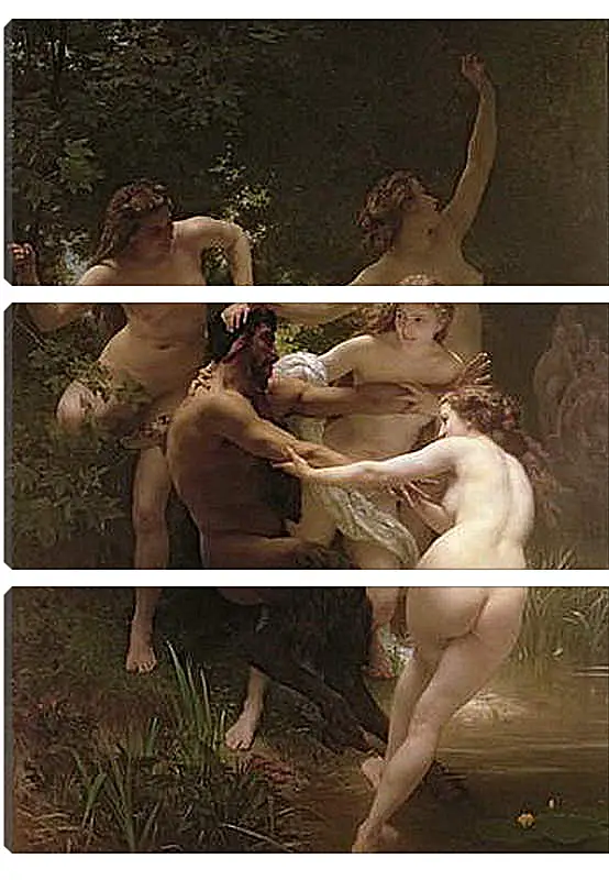 Модульная картина - Nymphs and Satyr - Нимфы и Сатир. Адольф Вильям Бугро