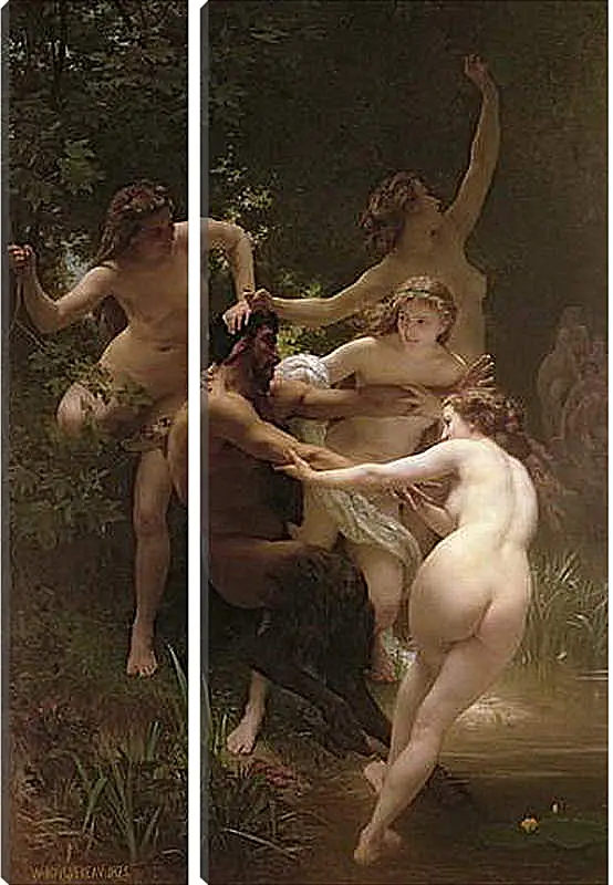 Модульная картина - Nymphs and Satyr - Нимфы и Сатир. Адольф Вильям Бугро