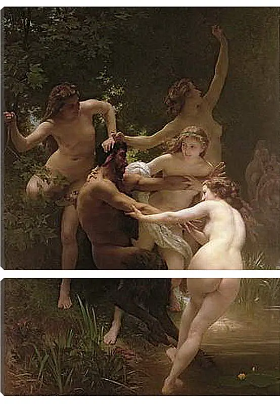 Модульная картина - Nymphs and Satyr - Нимфы и Сатир. Адольф Вильям Бугро