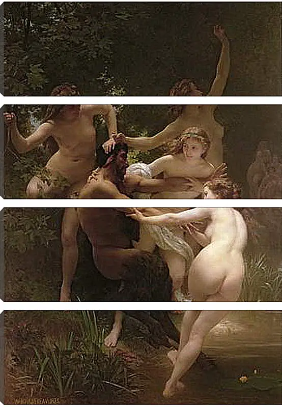 Модульная картина - Nymphs and Satyr - Нимфы и Сатир. Адольф Вильям Бугро