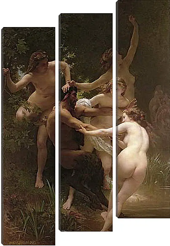 Модульная картина - Nymphs and Satyr - Нимфы и Сатир. Адольф Вильям Бугро