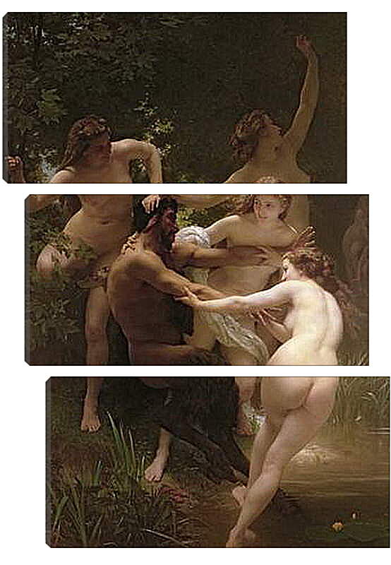 Модульная картина - Nymphs and Satyr - Нимфы и Сатир. Адольф Вильям Бугро