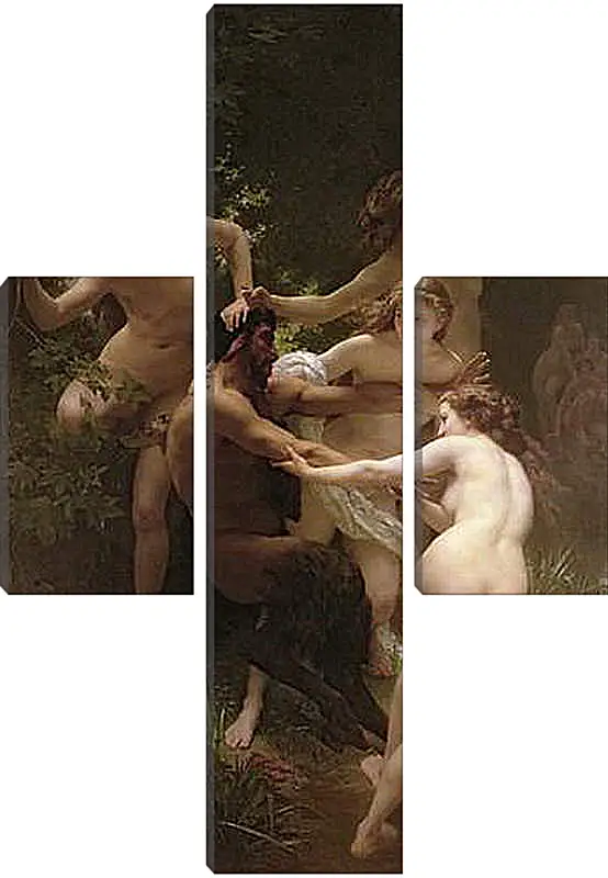 Модульная картина - Nymphs and Satyr - Нимфы и Сатир. Адольф Вильям Бугро