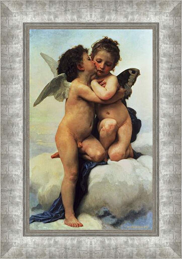 Картина в раме - Купидон и Психея. Адольф Вильям Бугро