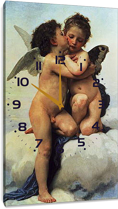 Часы картина - Купидон и Психея. Адольф Вильям Бугро
