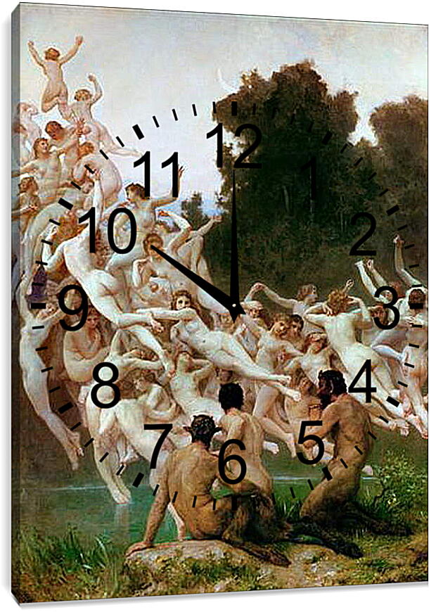 Часы картина - Oreades - Ореады. Адольф Вильям Бугро