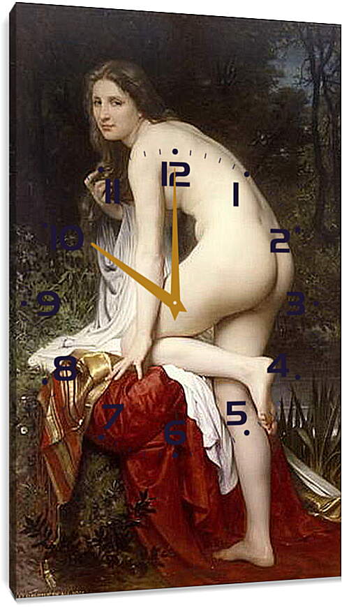 Часы картина - Купальщица. Адольф Вильям Бугро