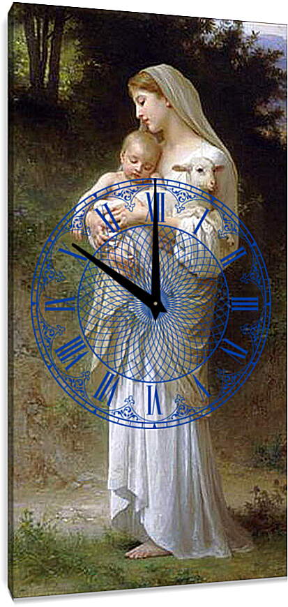 Часы картина - Невинность. Адольф Вильям Бугро
