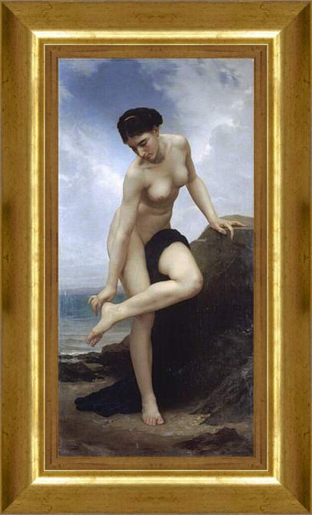 Картина в раме - Apres le bain 1875. После купания. Адольф Вильям Бугро