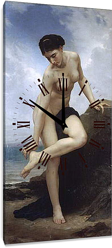 Часы картина - Apres le bain 1875. После купания. Адольф Вильям Бугро