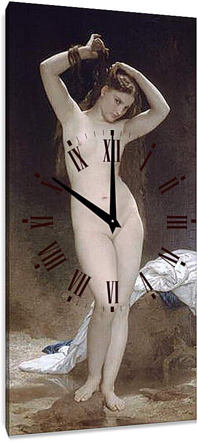 Часы картина - Baigneuse 1870. Купальщица. Адольф Вильям Бугро