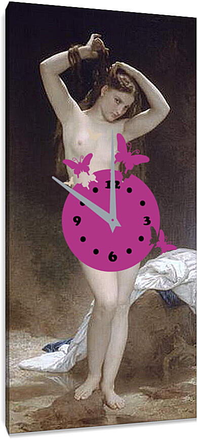 Часы картина - Baigneuse 1870. Купальщица. Адольф Вильям Бугро
