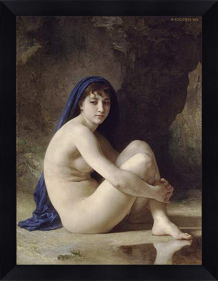 Картина в раме - Baigneuse accroupie. Сидящая купальщица. Адольф Вильям Бугро