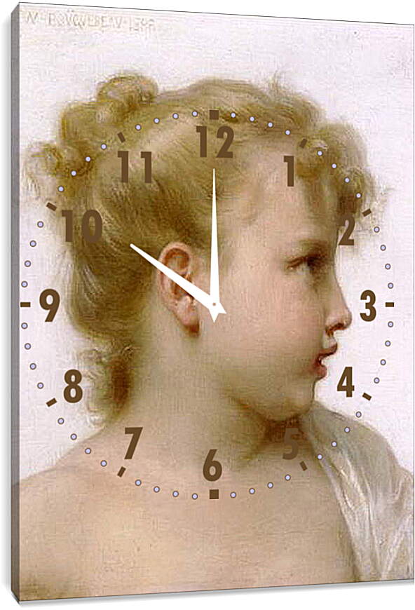 Часы картина - Tete. Этюд головы девочки. Адольф Вильям Бугро