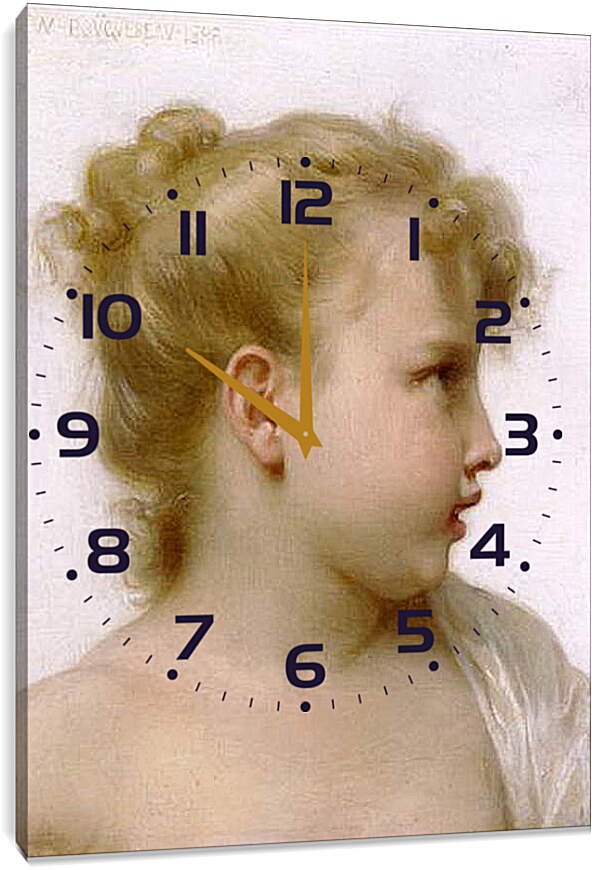 Часы картина - Tete. Этюд головы девочки. Адольф Вильям Бугро