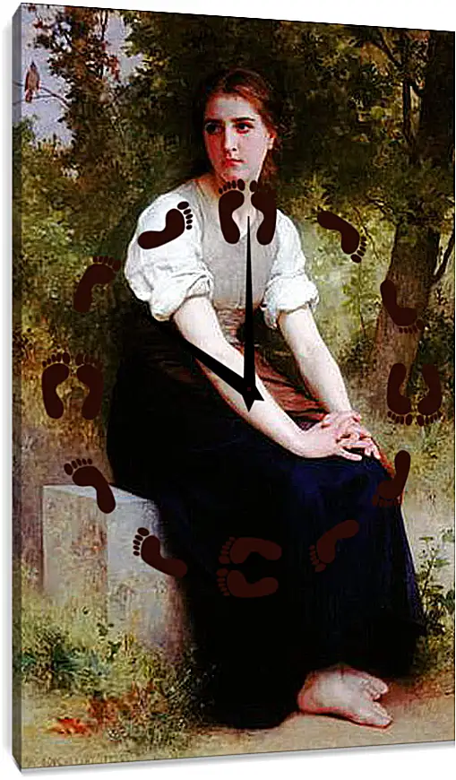 Часы картина - The Song of the Nightingale. Адольф Вильям Бугро