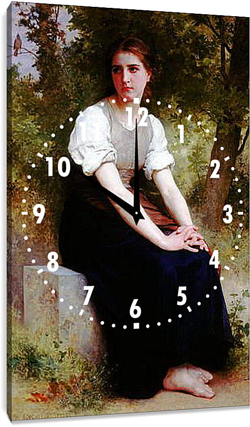 Часы картина - The Song of the Nightingale. Адольф Вильям Бугро