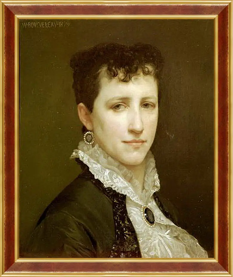 Картина в раме - Portrait of Miss Elizabeth Gardner. Элизабет Гарднер — вторая жена художника. Адольф Вильям Бугро