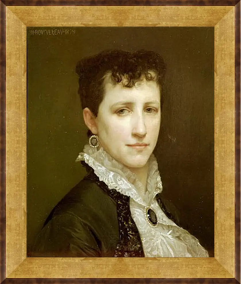 Картина в раме - Portrait of Miss Elizabeth Gardner. Элизабет Гарднер — вторая жена художника. Адольф Вильям Бугро