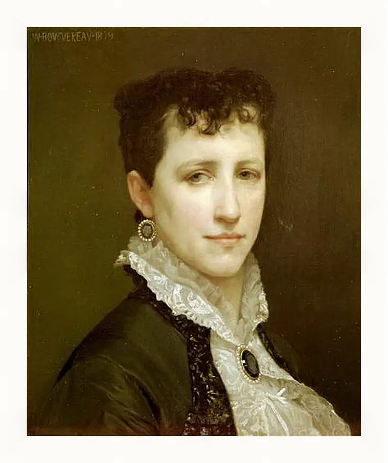 Картина в раме - Portrait of Miss Elizabeth Gardner. Элизабет Гарднер — вторая жена художника. Адольф Вильям Бугро