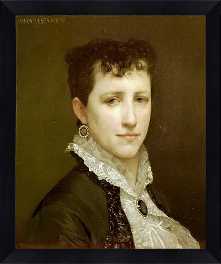 Картина в раме - Portrait of Miss Elizabeth Gardner. Элизабет Гарднер — вторая жена художника. Адольф Вильям Бугро