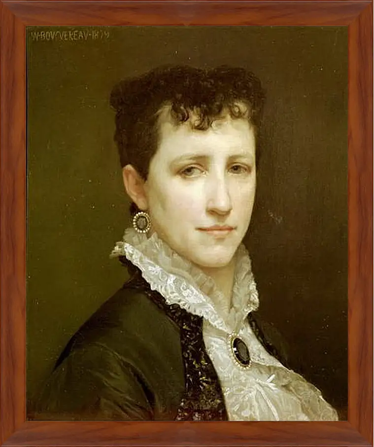 Картина в раме - Portrait of Miss Elizabeth Gardner. Элизабет Гарднер — вторая жена художника. Адольф Вильям Бугро