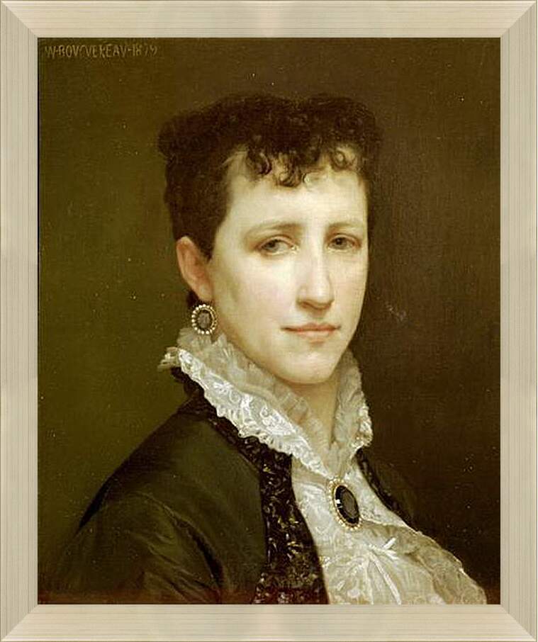 Картина в раме - Portrait of Miss Elizabeth Gardner. Элизабет Гарднер — вторая жена художника. Адольф Вильям Бугро