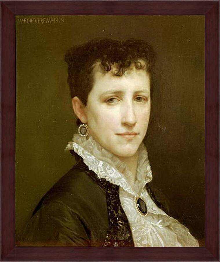 Картина в раме - Portrait of Miss Elizabeth Gardner. Элизабет Гарднер — вторая жена художника. Адольф Вильям Бугро